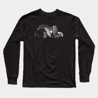 1932 Ford Model A Coupe - stylized white on dark background Long Sleeve T-Shirt